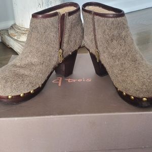 Shearling lined clog booties